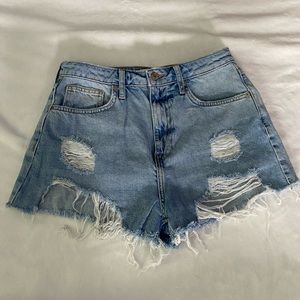 Forever 21 distressed denim high rise shorts